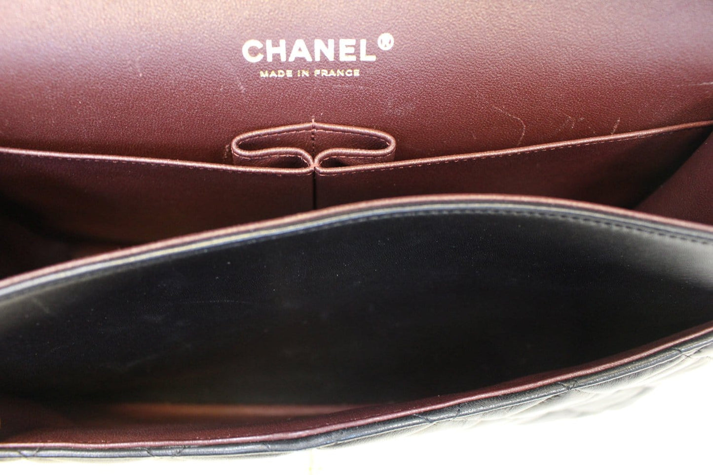 CHANEL Black Quilted Leather Jumbo Double Flap Shoulder Bag