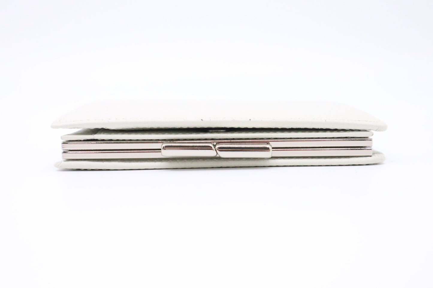 Burberry Compact Wallet in White Leather