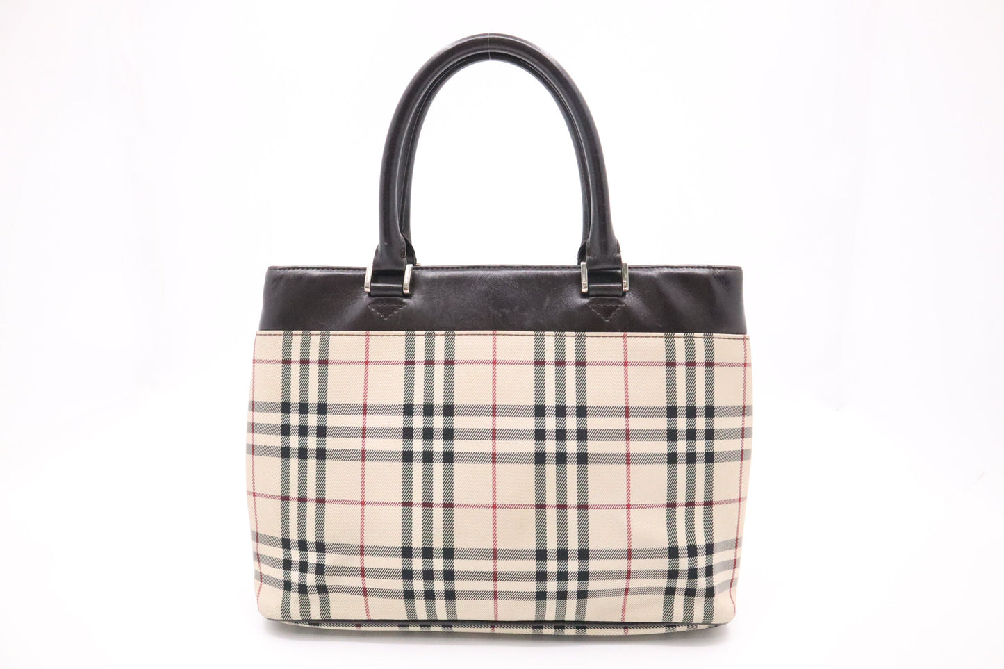Burberry Handbag in Beige Checked Canvas
