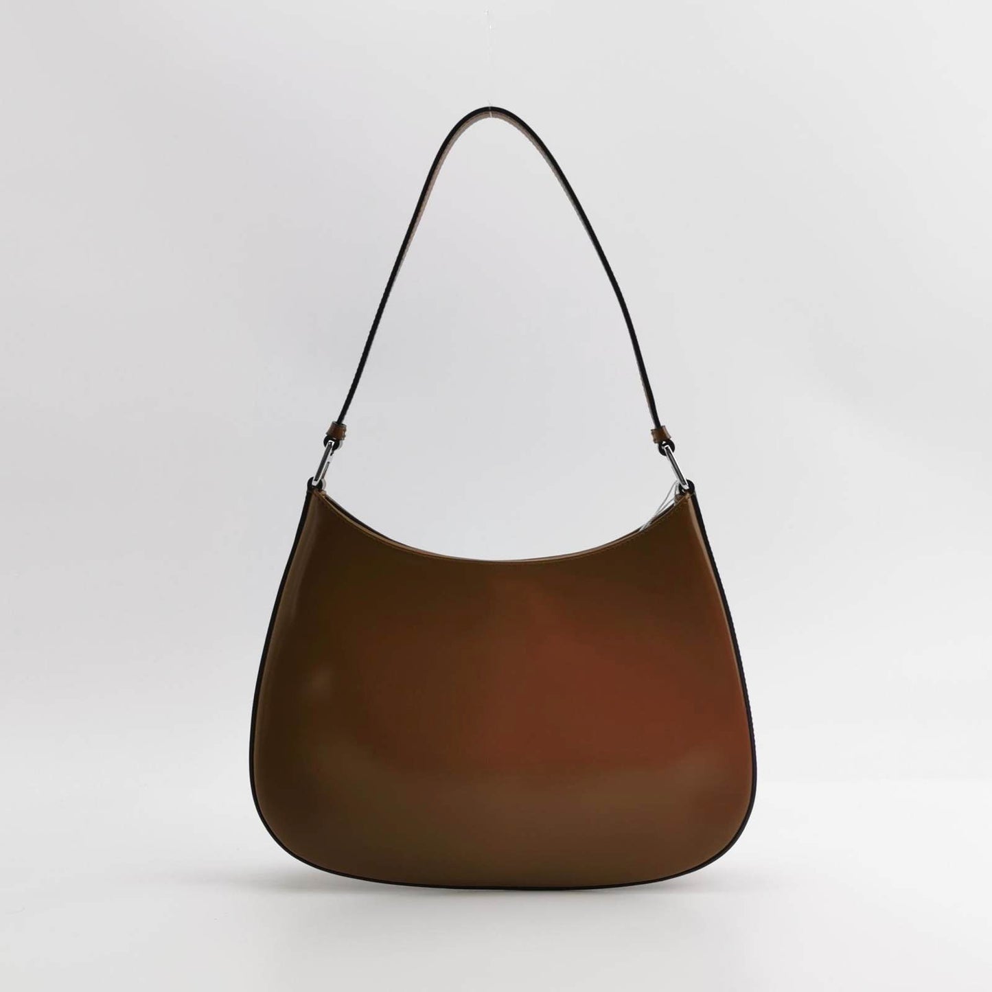 Prada Cleo Caramel Brown Brushed Leather Shoulder Bag