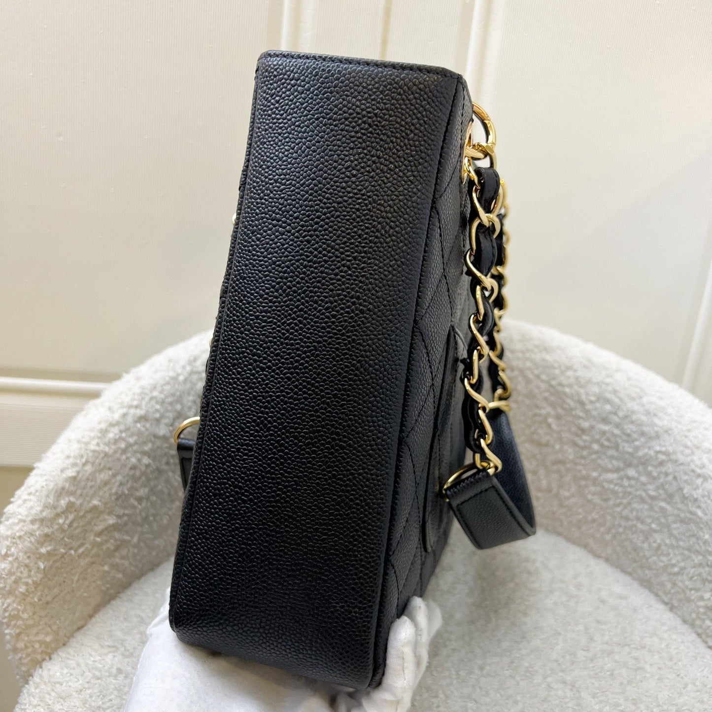 Chanel Petite Shopping Tote PST in Black Caviar and GHW (Model: A50994)
