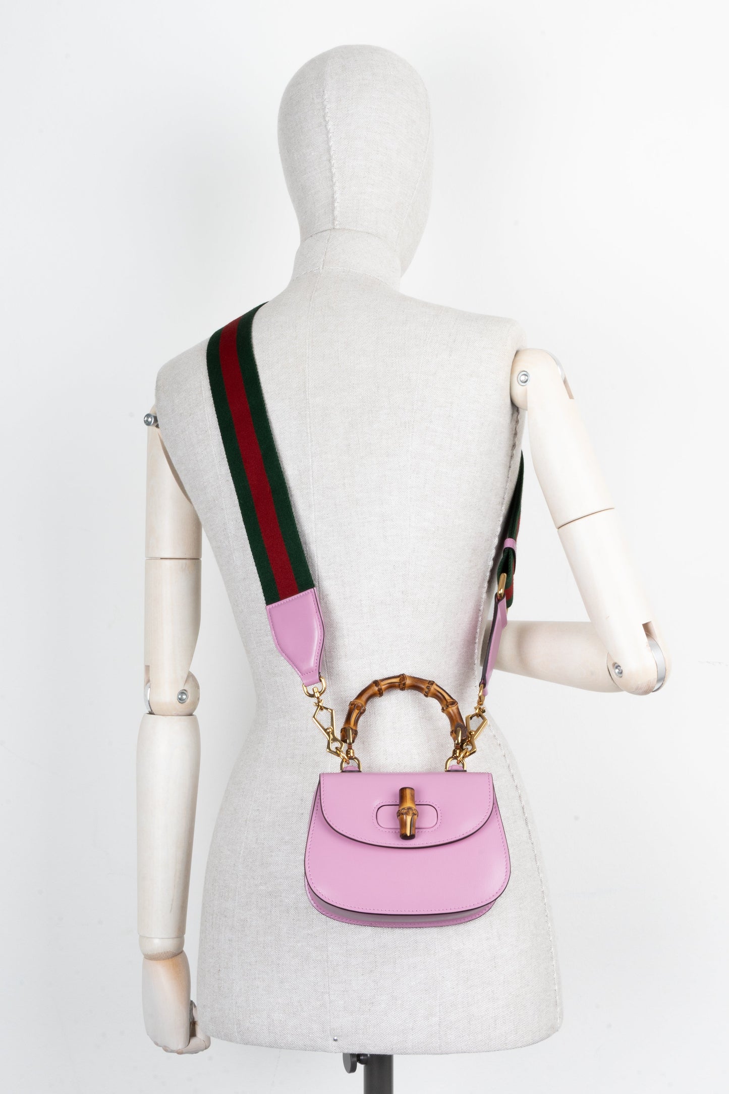 GUCCI 1947 Bamboo Mini Top Handle Bag Pink