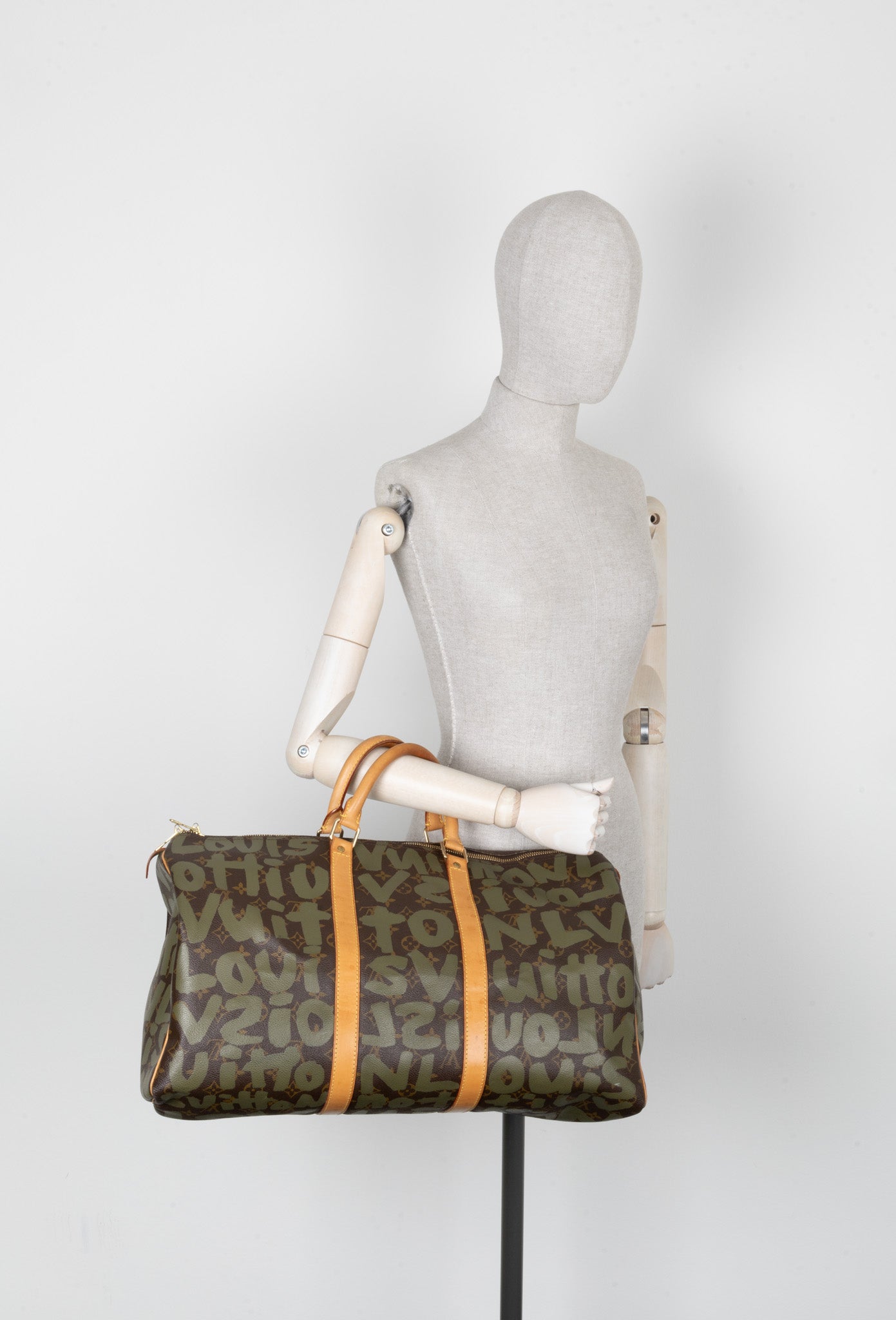 LOUIS VUITTON Keepall 50 Grafitti Stephen Spro Green