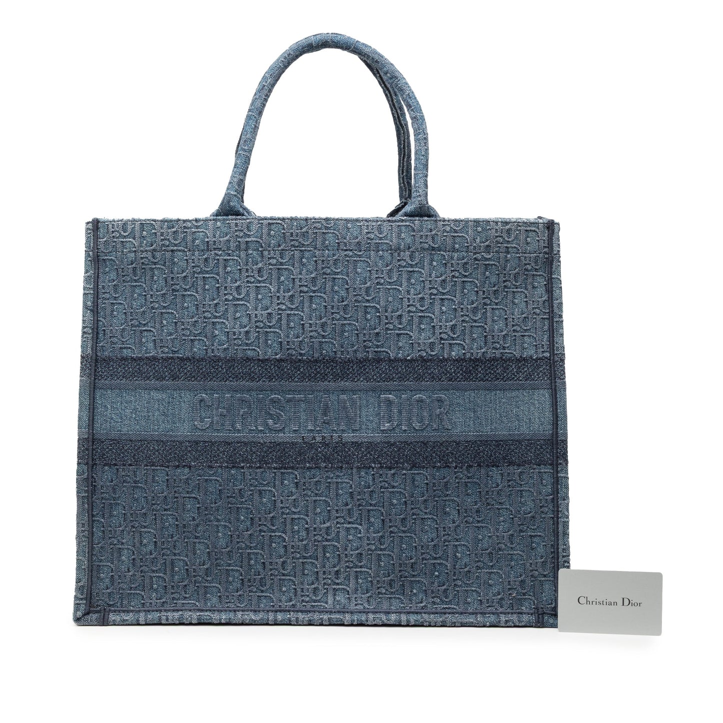 Blue Dior Large Oblique Denim Book Tote