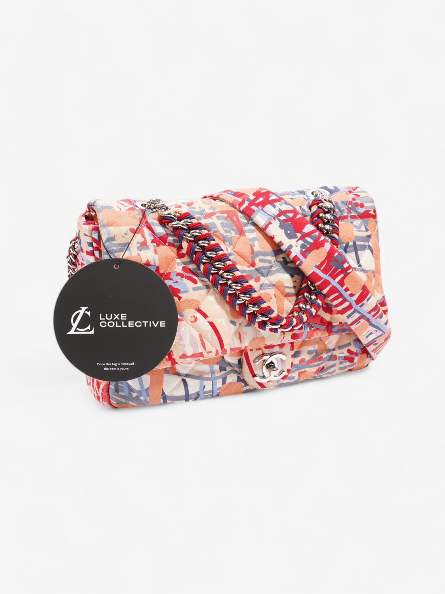 Chanel Foulard Flap Bag Multicoloured Fabric Large