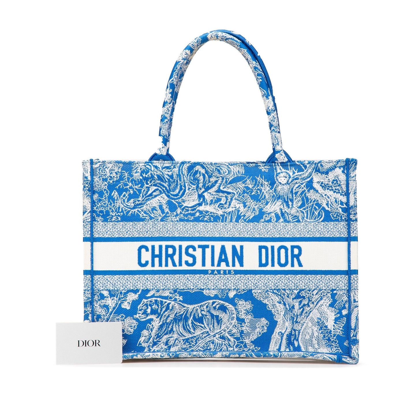 Blue Dior Medium Canvas Embroidered Dioriviera Toile De Jouy Book Tote