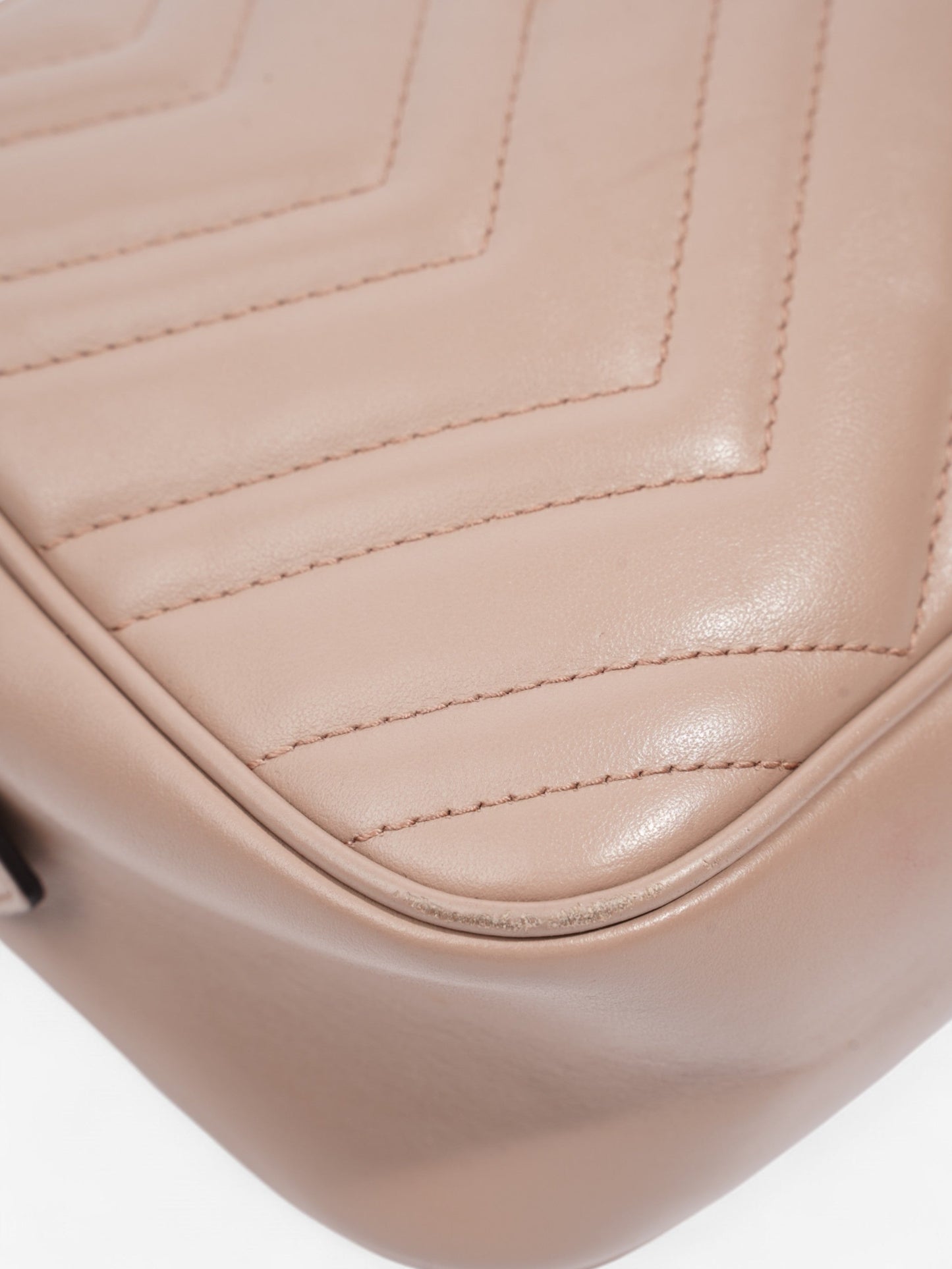 Gucci GG Marmont Rose Beige Matelasse Leather Small