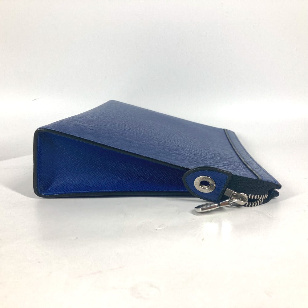 LOUIS VUITTON Clutch bag M30575 Taiga Leather blue Taiga Pochette Voyager MM mens