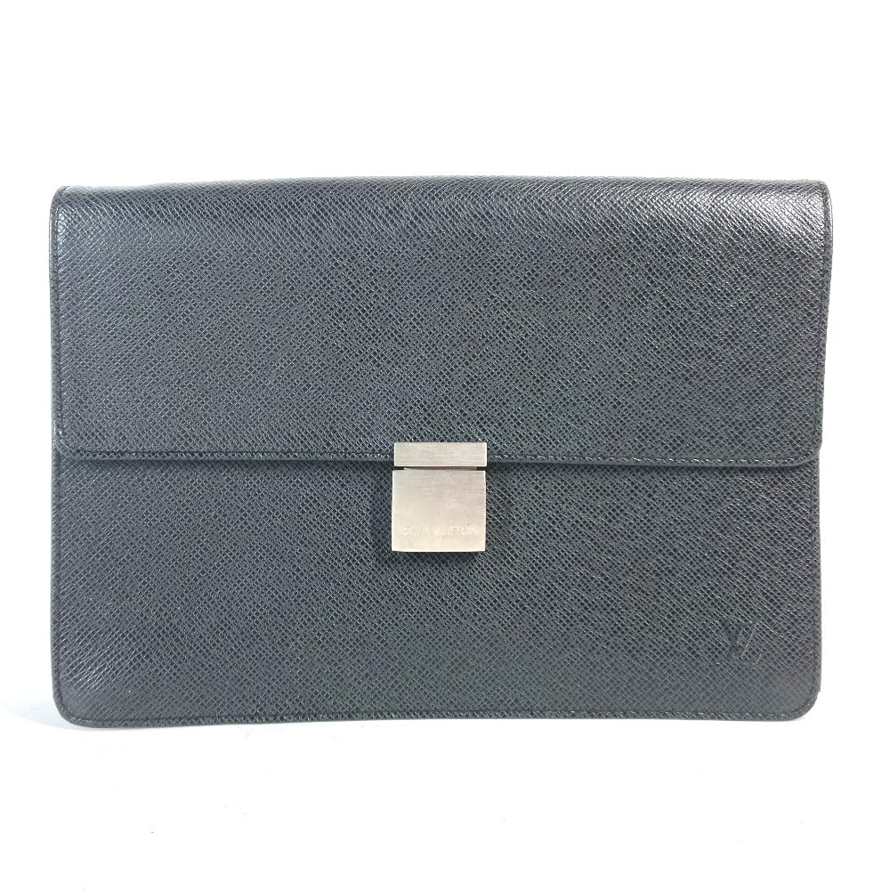 LOUIS VUITTON business bag M30782 Taiga Leather black Taiga Selenga