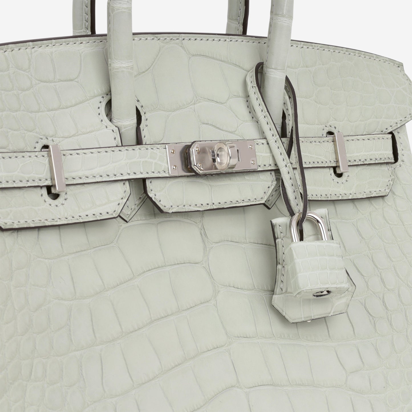 Hermès Birkin 25 - Gris Neve Matte Alligator | Palladium Hardware