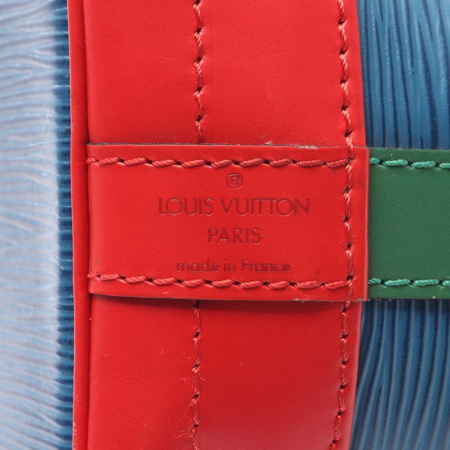 Blue Louis Vuitton Epi Noe Tricolor GM Bucket Bag