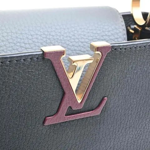 LOUIS VUITTON CAPUCINES TAURILLON LEATHER PM TRI-COLOR HANDBAG
