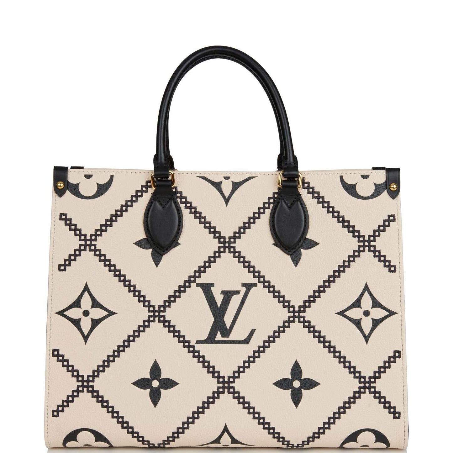 Louis Vuitton Black and Cream Empreinte Giant Monogram OnTheGo MM Tote
