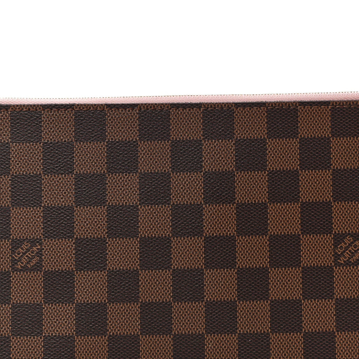 LOUIS VUITTON Damier Ebene Neverfull MM GM Pochette Rose Ballerine