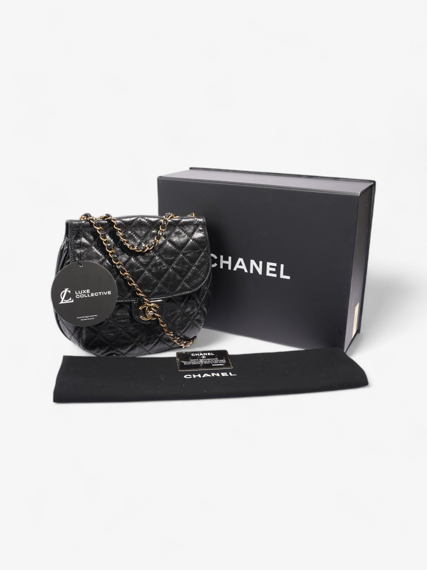 Chanel Dubai Black Calfskin Leather Medium