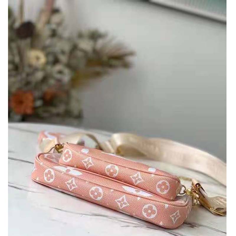 Louis Vuitton Unisex Multi Pochette Accessoires Pink Brume Gray Monogram Giant Coated Canvas Clutch