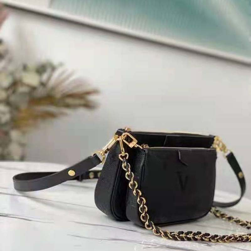 Louis Vuitton Women Multi Pochette Accessoires Embossed Supple Grained Cowhide Leather Clutch