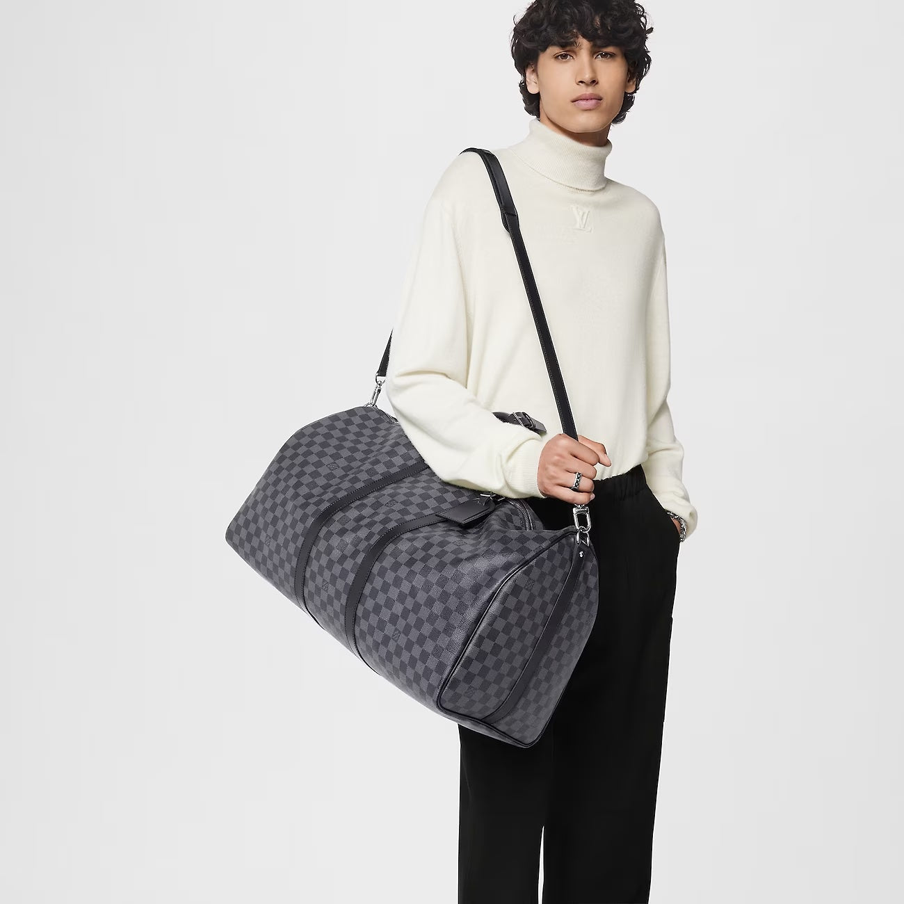 LOUIS VUITTON DAMIER GRAPHITE KEEPALL BANDOULIÃRE 55 BAG