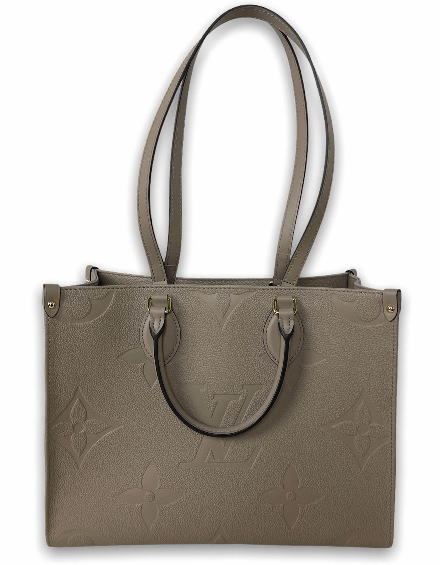 Louis Vuitton Beige Tourterelle Monogram Empreinte Onthego MM Tote Bag