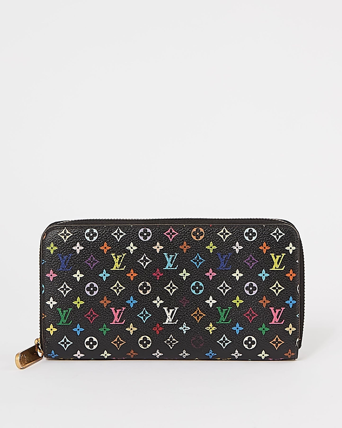 Louis Vuitton Monogram Black Multicolore Murakami Zippy Wallet