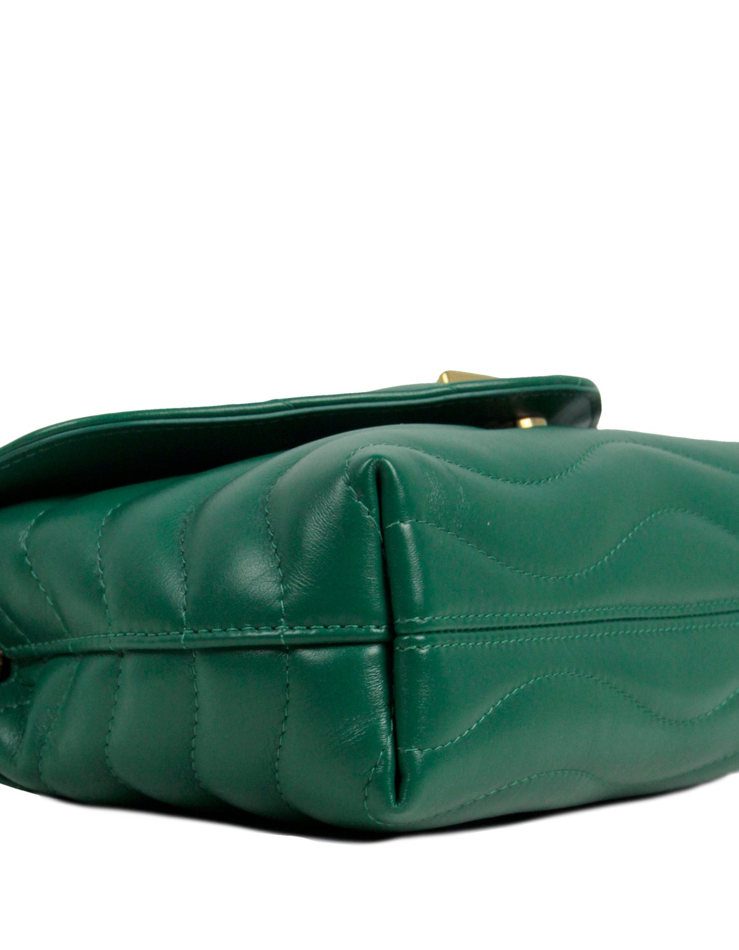 Louis Vuitton NEW Emerald Green Leather LV New Wave Chain Bag