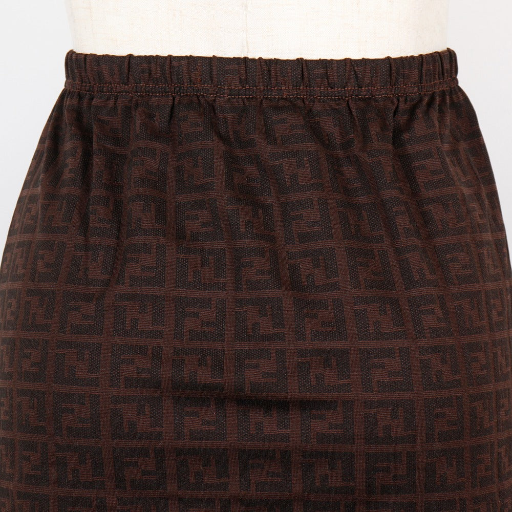 FENDI Mini skirt Nylon Brown Zucca 42