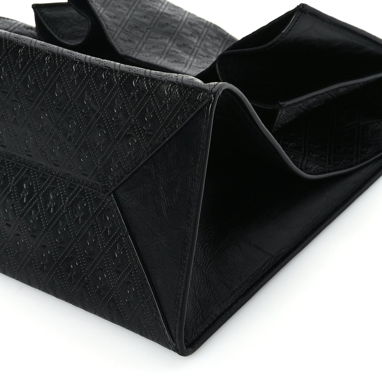 Saint Laurent Calfskin Monogram Deli Paper Bag Black