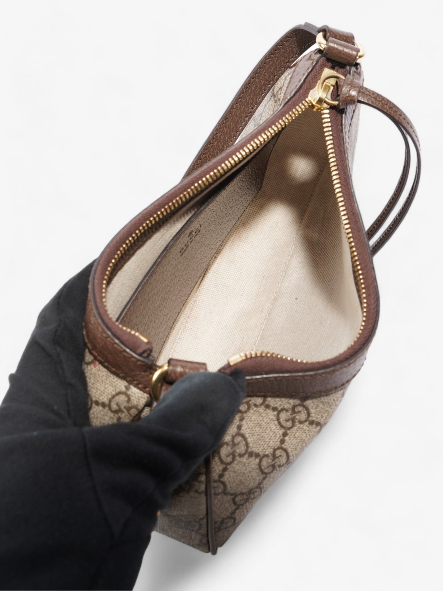 Gucci Ophidia Beige And Ebony GG Supreme Coated Canvas Small