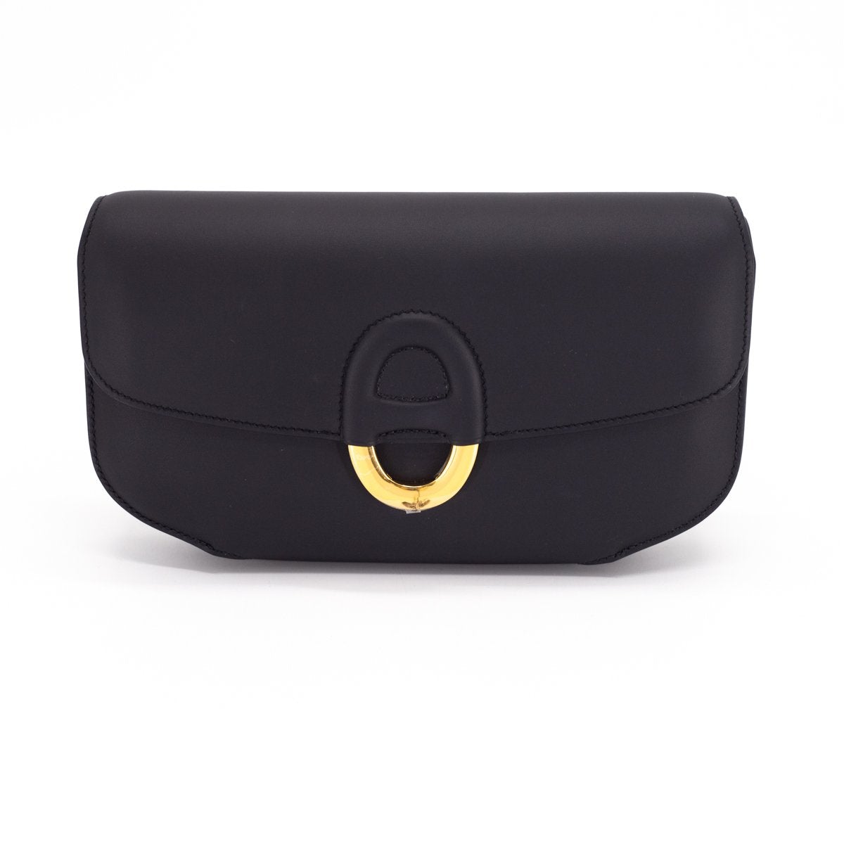 Luxury Hermes Cherche-Midi Clutch Noir - A Stamp
