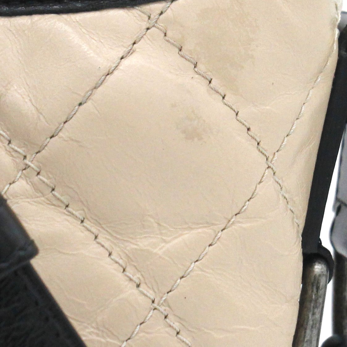Chanel Calfskin Quilted Small Gabrielle Hobo Black Beige