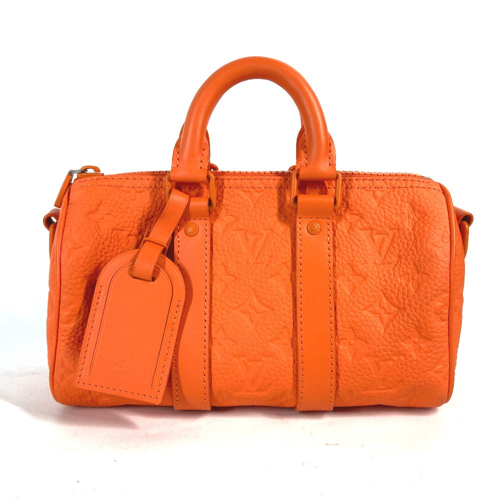 LOUIS VUITTON Handbag M20930 Taurillon Clemence Leather Orange Monogram Keepall bandouliere25