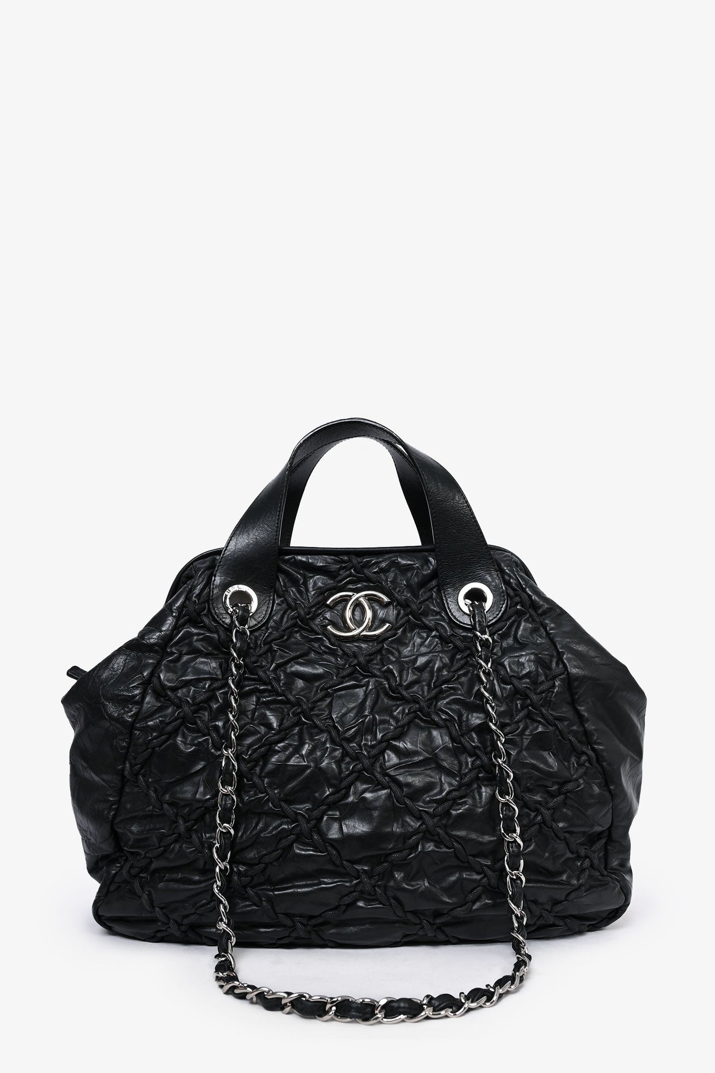 Chanel™ 2011-12 Black Leather Ultra Stitch Large Bowling Bag