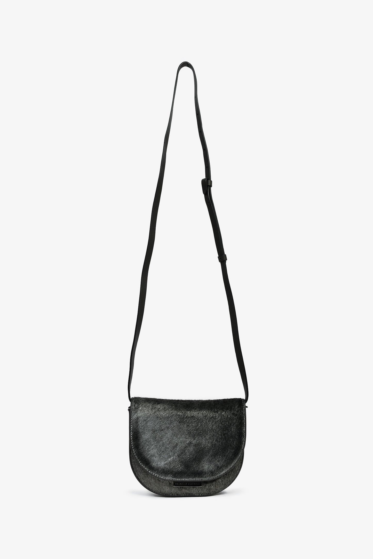 Brunello Cucinelli Grey Calfhair Small Crossbody