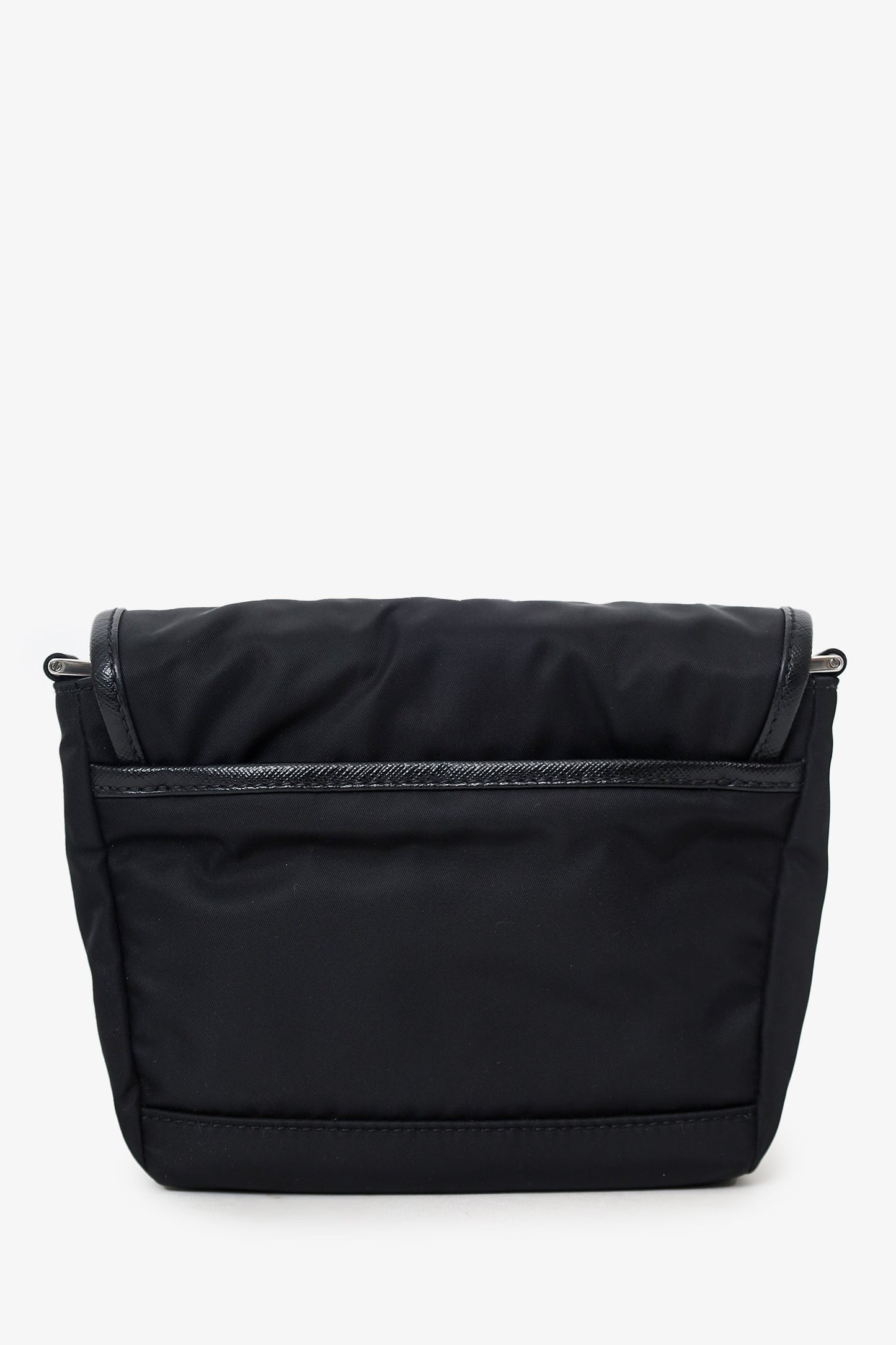 Prada Black Re-Nylon and Saffiano Leather Small Shoulder Bag