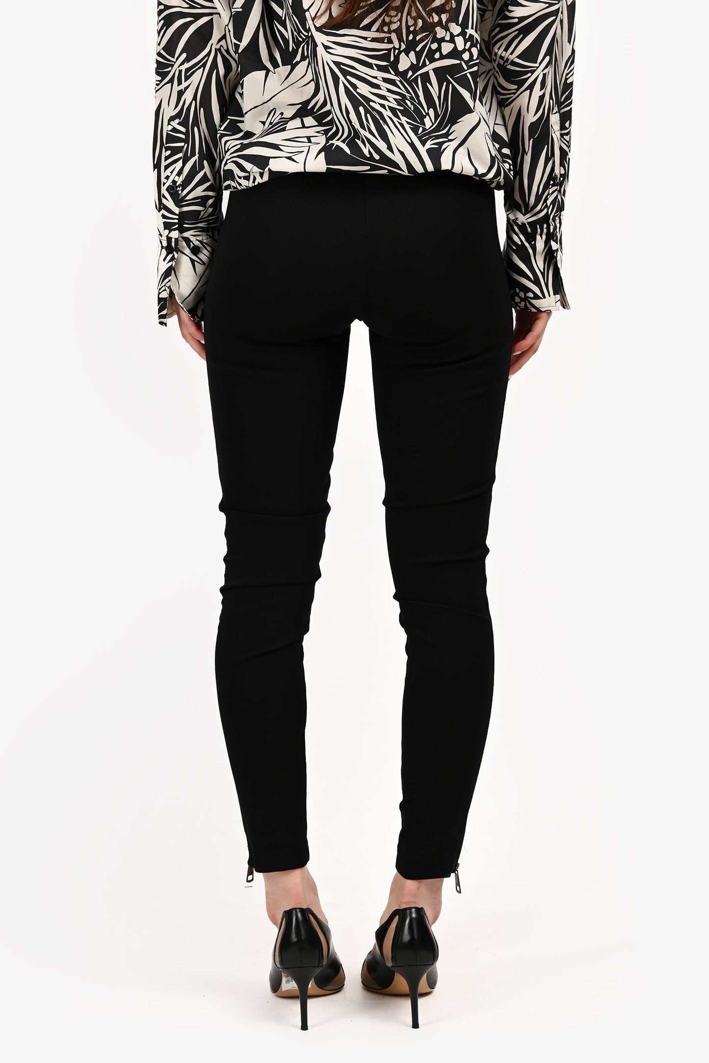 Burberry London Black Satin Side Panel Leggings Size 2