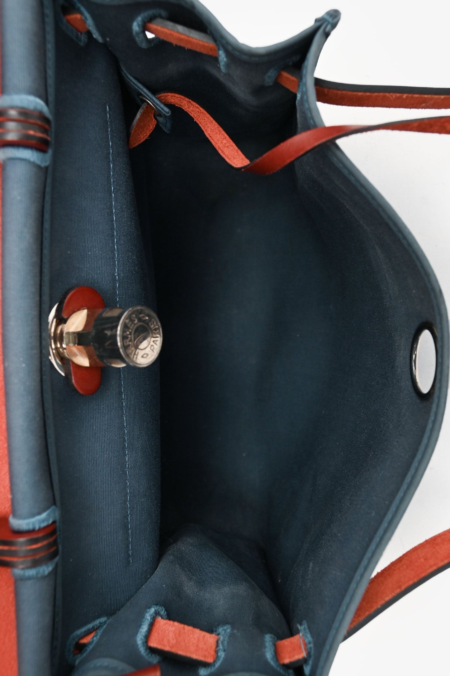 Hermes 2015 Blue/Brown Canvas Herbag 31 with Pouch (As Is)