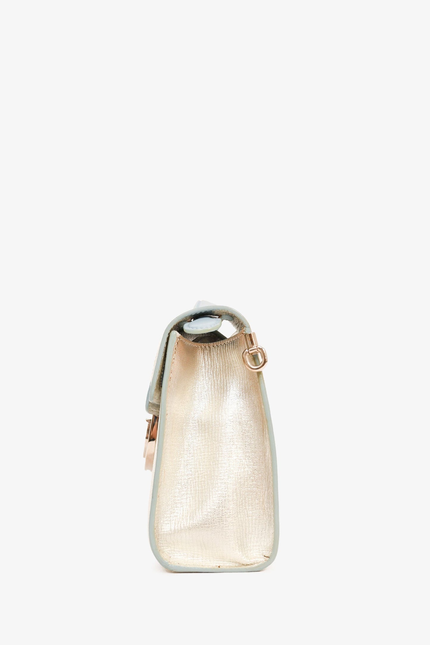 Christian Dior Silver/Light Blue Leather 'Diorever' Pochette Top Handle with Strap