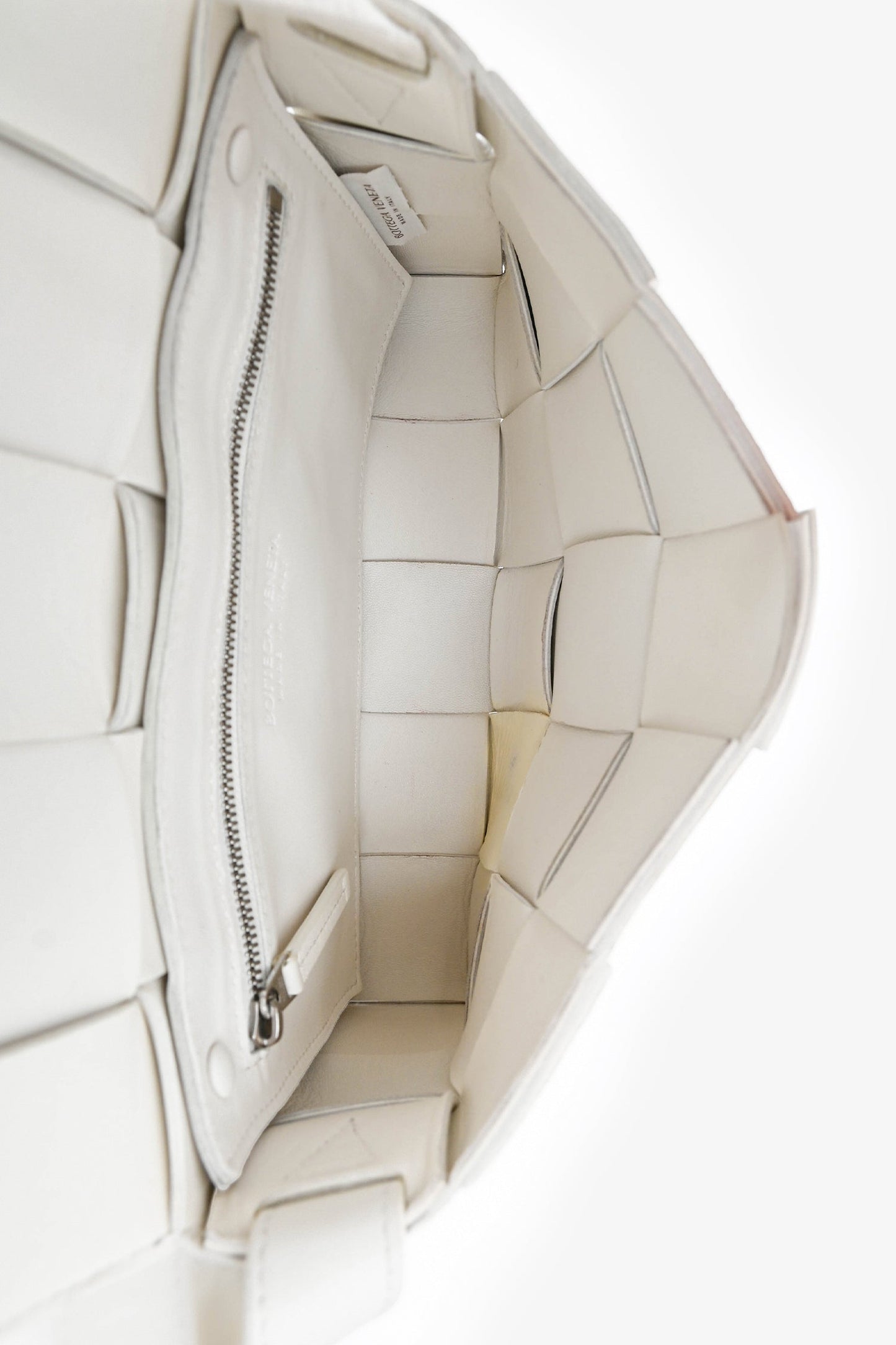 Bottega Veneta White Leather The Cassette Crossbody Bag