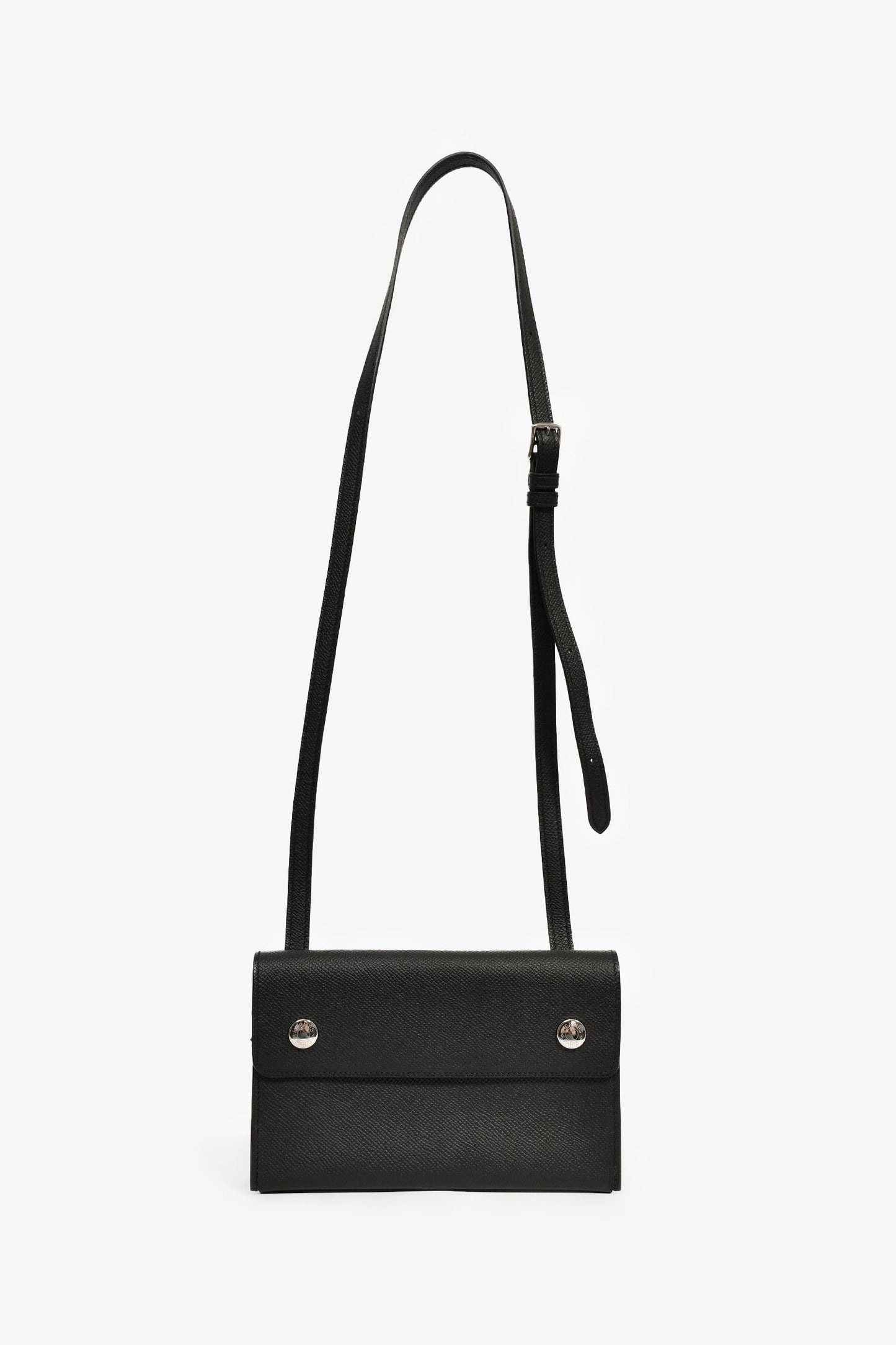 Hermes 2023 Black Epsom Leather 'Hermèsnap' Wallet