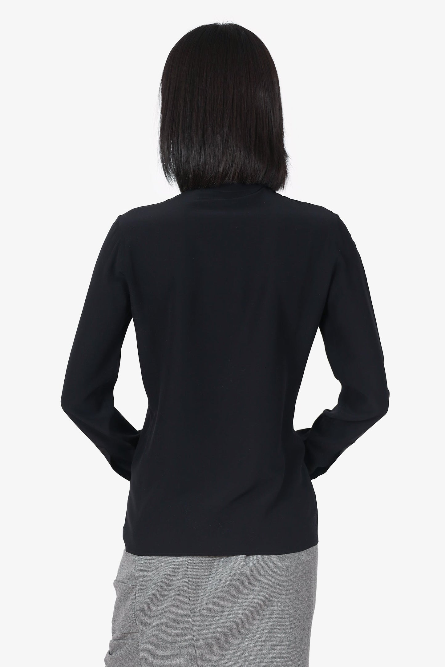 Gucci Black Silk Button Down Blo Size 38