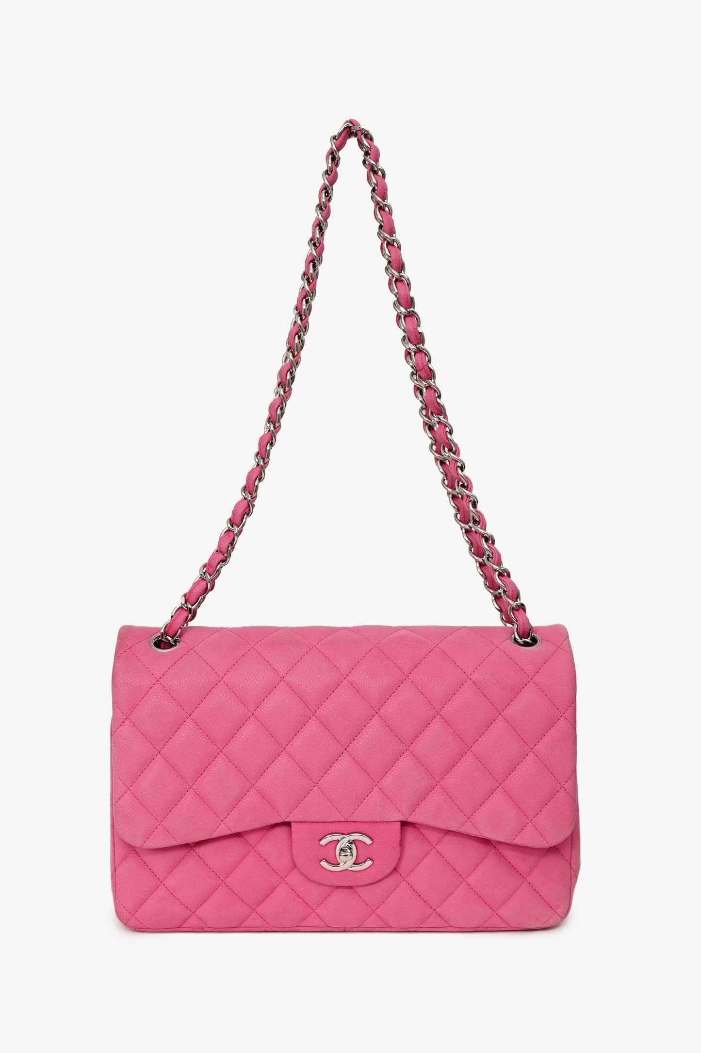 Chanel™ 2013/14 Pink Caviar Jumbo Double Flap SHW
