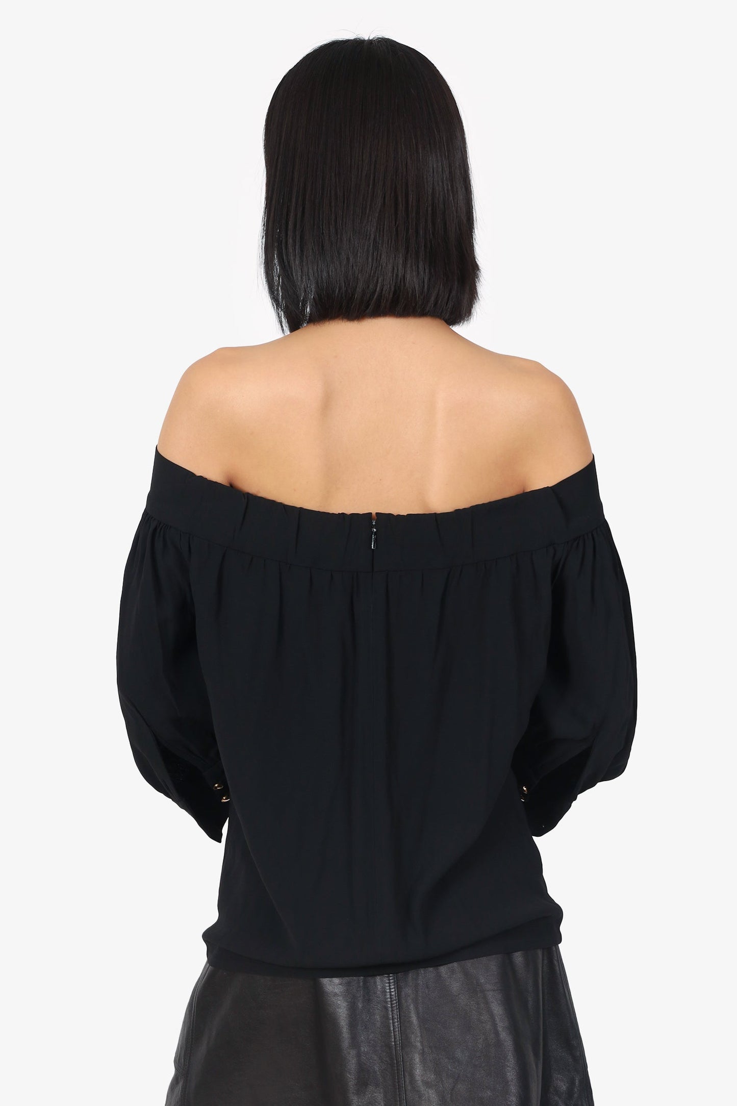 Gucci Black Scoop Neck Top Size 38