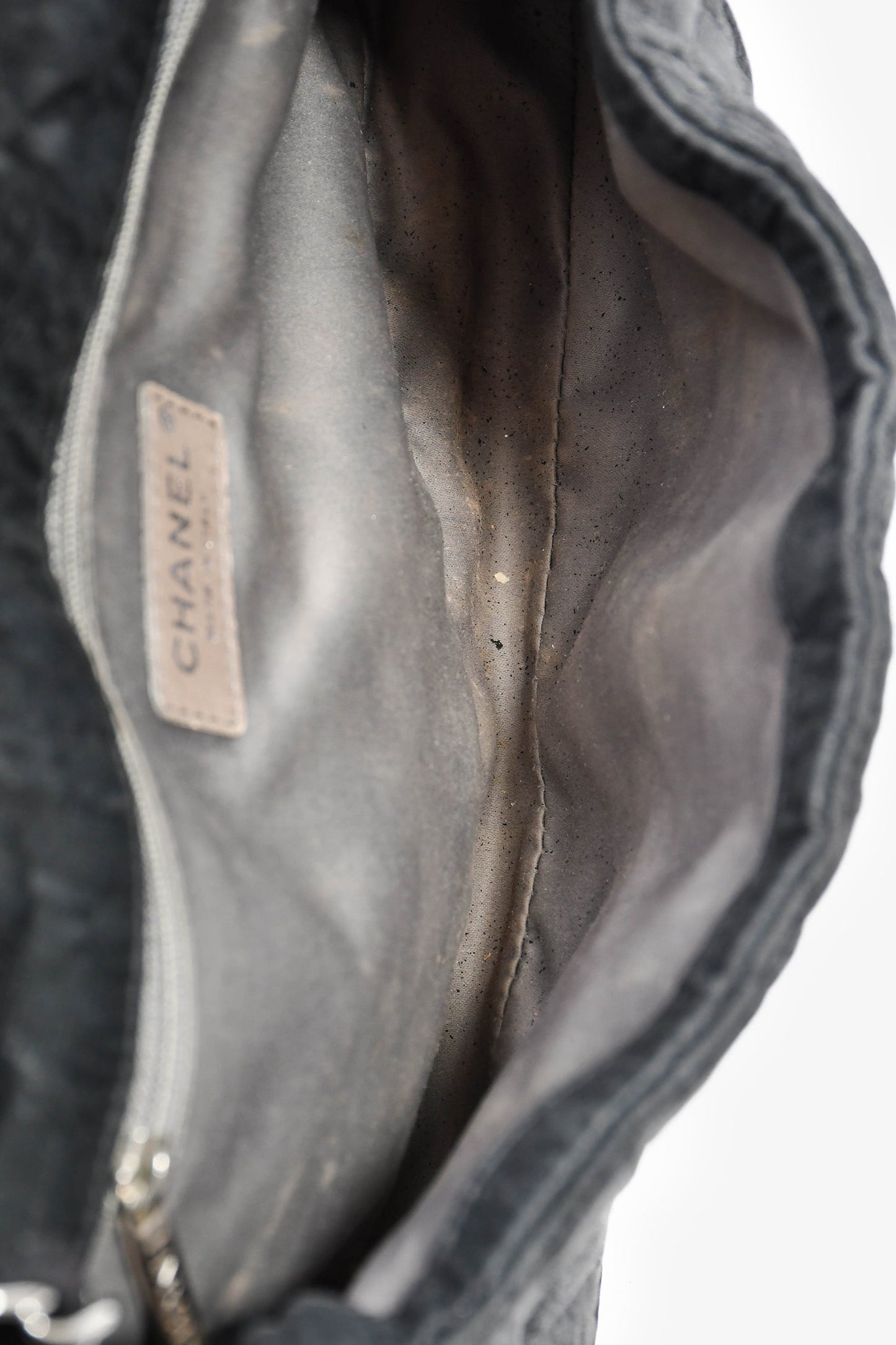 Chanel™ 2008-09 Black Quilted Coated Canvas Flap Shoulder Bag