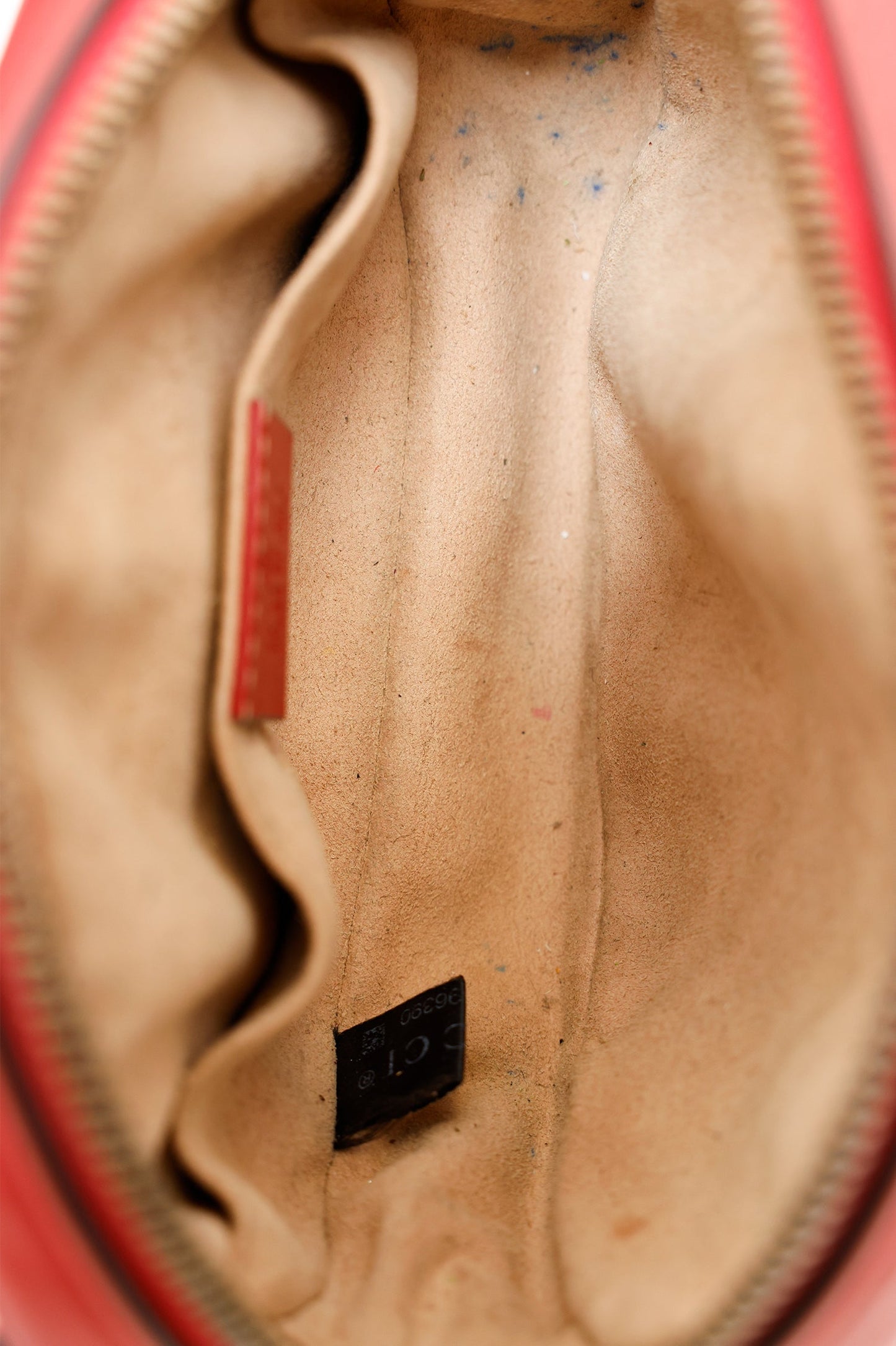 Gucci Red Chevron Leather Marmont Belt Bag