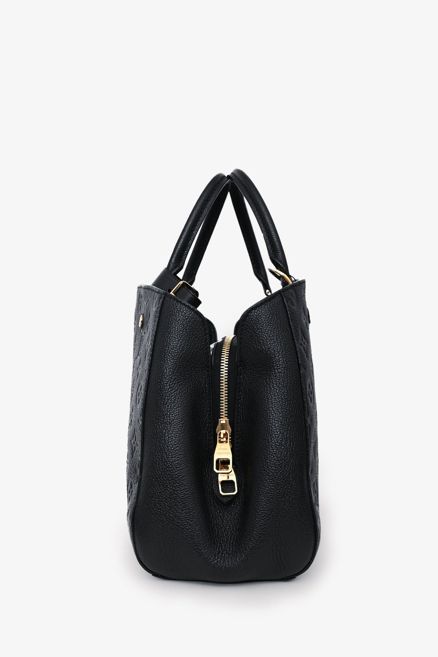 Louis Vuitton 2018 Black Empreinte Montaigne MM with Strap