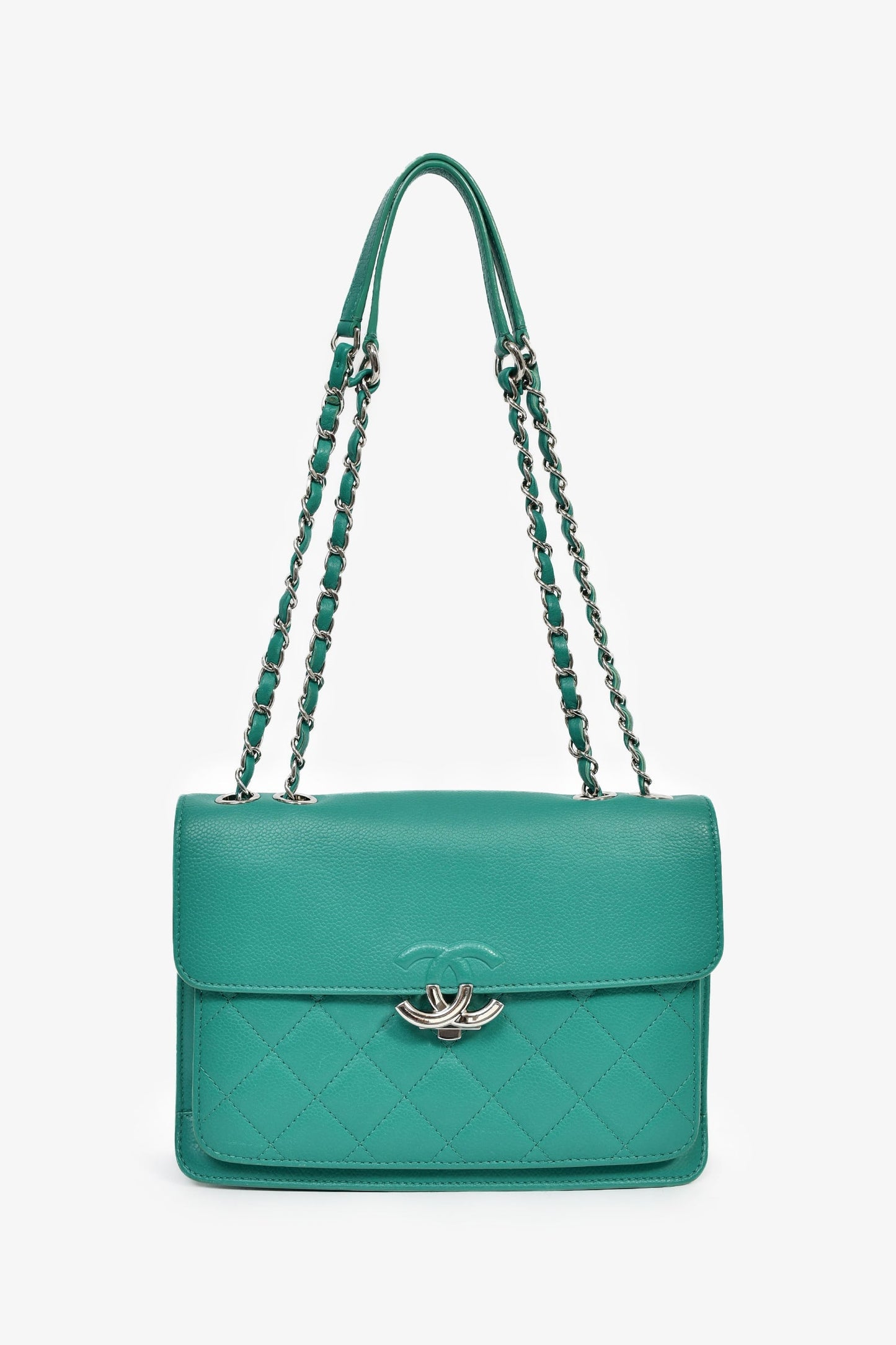 Chanel™ 2017 Green Leather CC Urban Companion Flap Bag