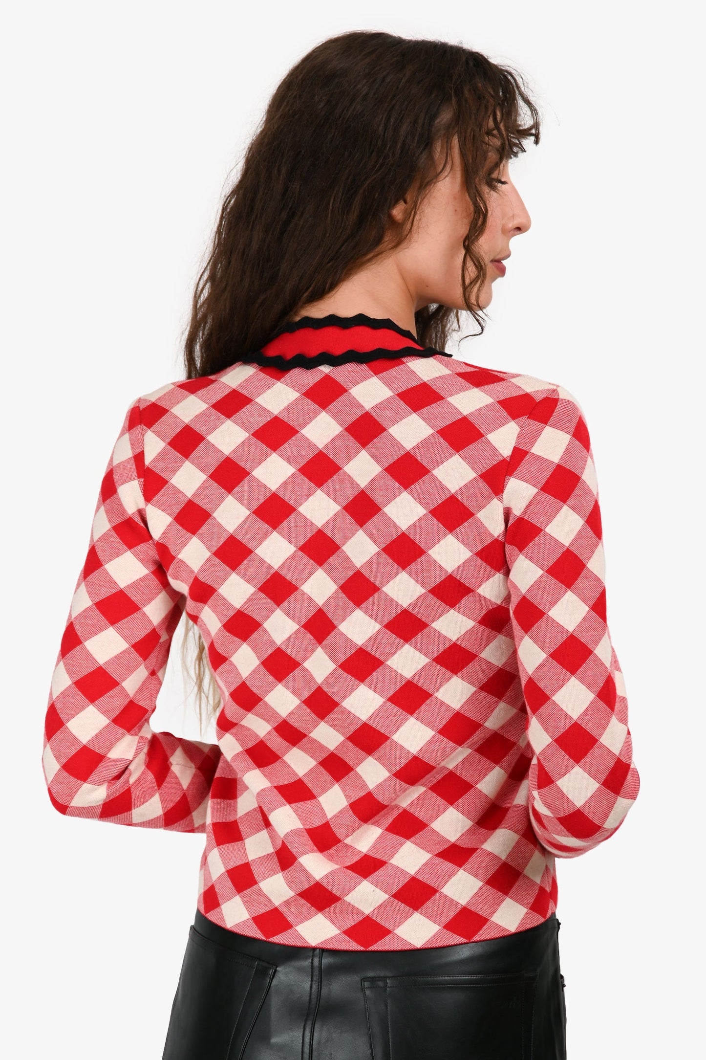 Gucci Red Wool Patterned Strawberry Embroidered Cardigan Size 12 Kids