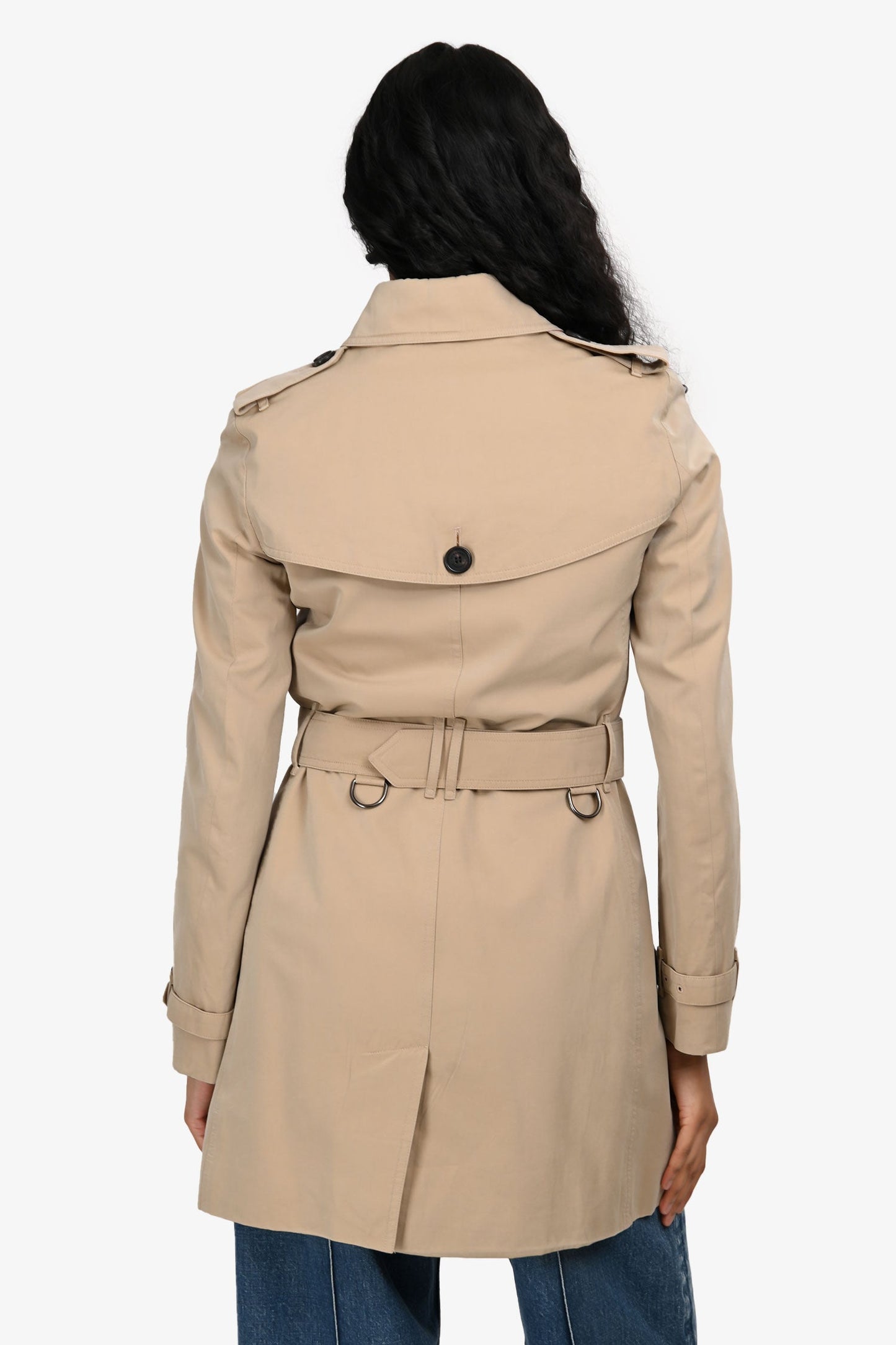 Burberry Beige Classic Mid-length Heritage Trench Coat Size 2 US