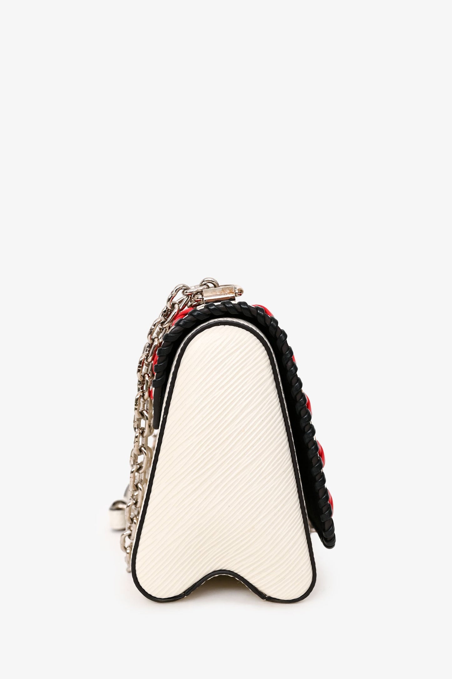 Louis Vuitton 2016 White Epi Leather Stitch Detail Twist Crossbody