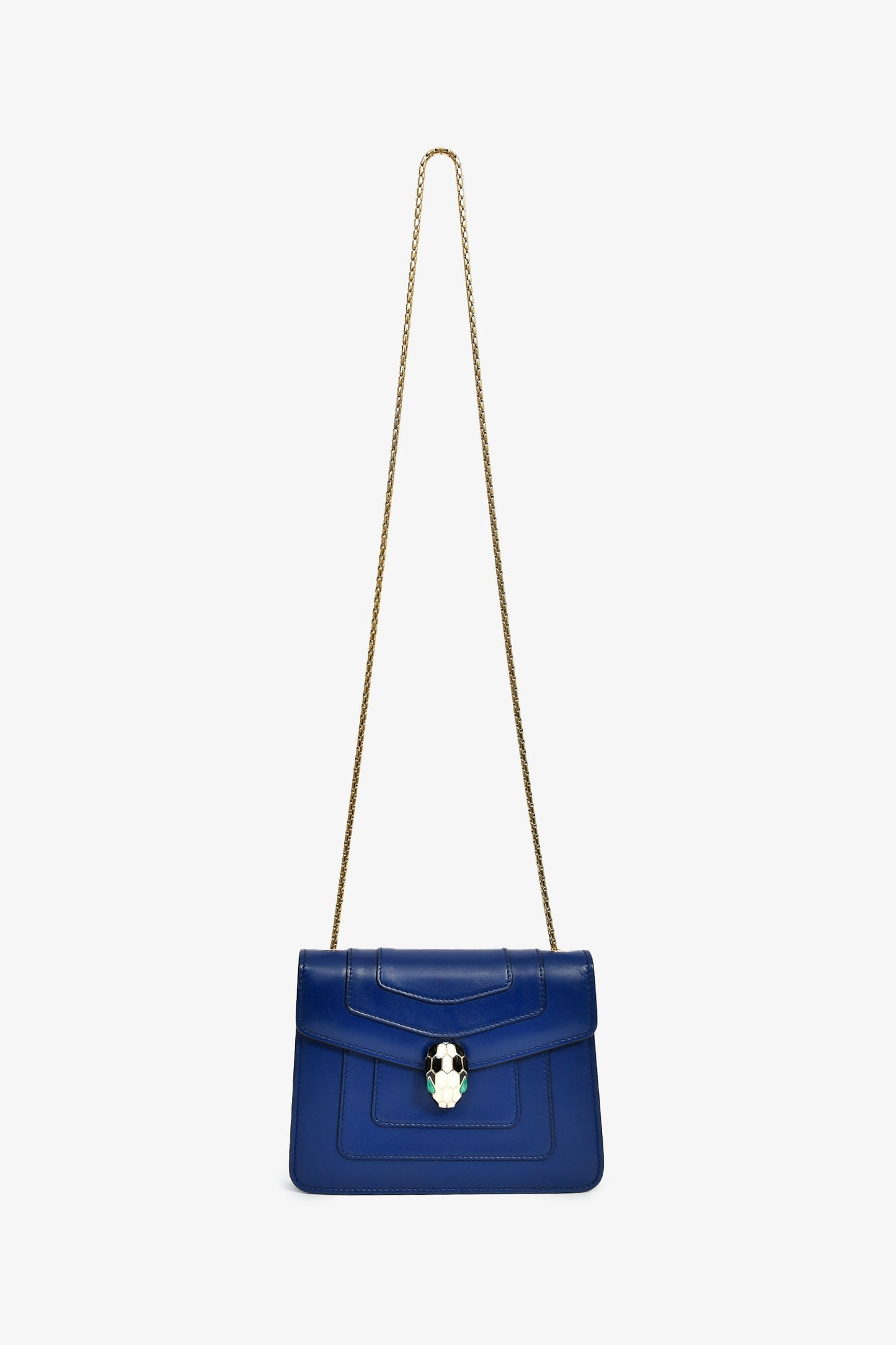 Bvlgari Blue Leather Serpenti Forever Small Crossbody Bag